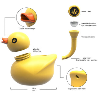 Piecemaker Kwack Silicone Duck Bong - Horny Stoner