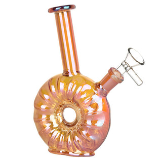 Electroplated Donut Glass Water Pipe - 6.75" / 14mm F - Horny Stoner