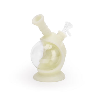 Ritual - 7.5'' Silicone Astro Bubbler - UV Titanium White - Horny Stoner