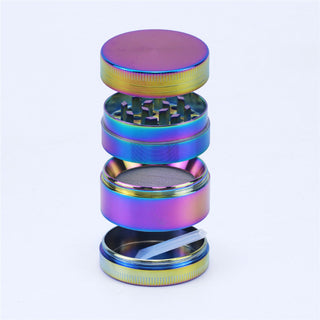 Zinc Alloy Iridescent 4 Piece Metal Grinder - Horny Stoner