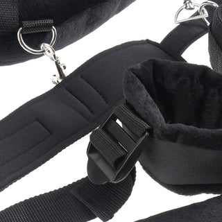 Fetish Fantasy Series Adjustable Position Master with Cuffs Black - Horny Stoner