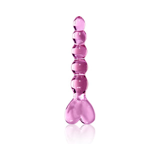 Icicles No. 43 Glass Massager with Heart-Shaped Handle Pink - Horny Stoner