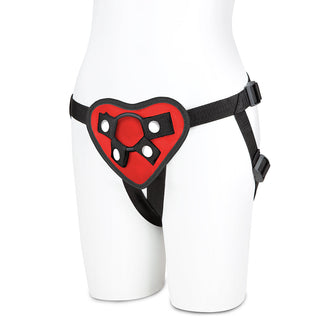 Lux Fetish Red Heart Strap-On Harness - Horny Stoner