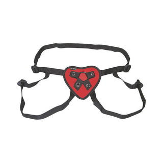 Lux Fetish Red Heart Strap-On Harness - Horny Stoner
