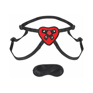 Lux Fetish Red Heart Strap-On Harness - Horny Stoner