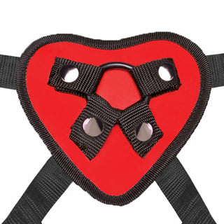Lux Fetish Red Heart Strap-On Harness - Horny Stoner