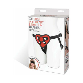 Lux Fetish Red Heart Strap-On Harness - Horny Stoner