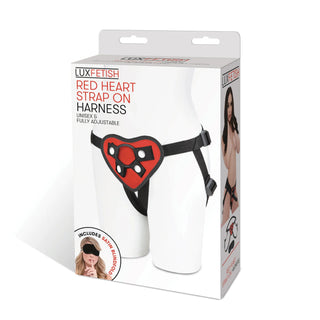 Lux Fetish Red Heart Strap-On Harness - Horny Stoner