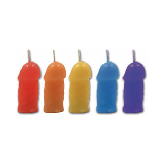 Pecker Party Candles Assorted Colors 5pk - Horny Stoner