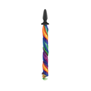 Unicorn Tails Anal Plug Black/Rainbow - Horny Stoner