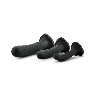 Temptasia Twist Kit 3-Piece Silicone Dildo Set Black - Horny Stoner