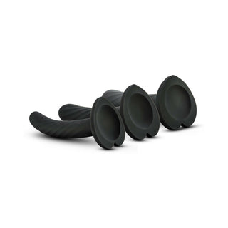 Temptasia Twist Kit 3-Piece Silicone Dildo Set Black - Horny Stoner