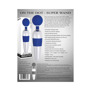 Evolved On The Dot Rechargeable Silicone Flexible Head Wand Vibrator Blue/White - Horny Stoner