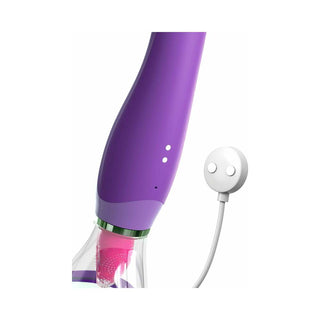 Fantasy For Her Her Ultimate Pleasure Dual-Ended Vibrator With Licking Suction Purple - Horny Stoner