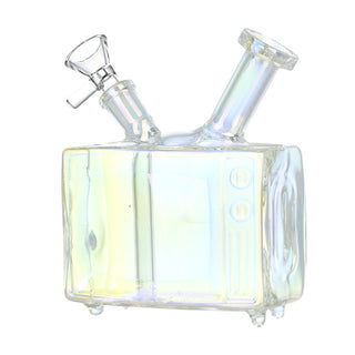 Retro TV Electroplated Glass Water Pipe - 5.75" / 14mm F - Horny Stoner