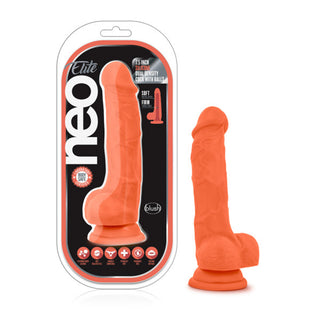 Neo Elite Silicone Dual Density 7.5in Suction Cup Dildo With Balls