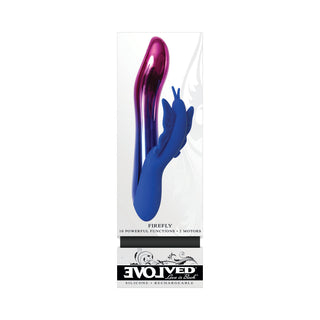 Evolved Firefly Rechargeable Silicone Dual Stimulator Blue/Pink - Horny Stoner