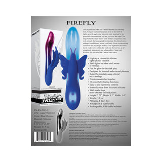 Evolved Firefly Rechargeable Silicone Dual Stimulator Blue/Pink - Horny Stoner