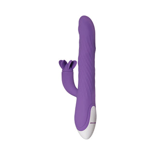 Evolved Tilt-O-Whirl Dual Stimulation Vibrator With Spinning Clit Stimulator Purple - Horny Stoner