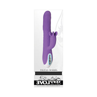 Evolved Tilt-O-Whirl Dual Stimulation Vibrator With Spinning Clit Stimulator Purple - Horny Stoner