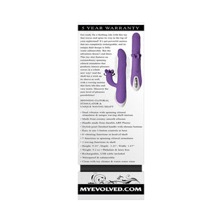 Evolved Tilt-O-Whirl Dual Stimulation Vibrator With Spinning Clit Stimulator Purple - Horny Stoner