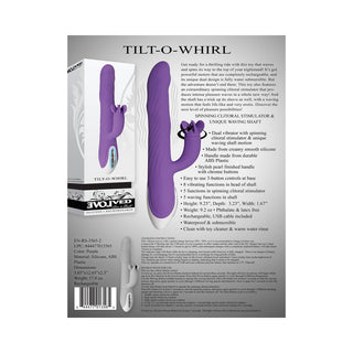 Evolved Tilt-O-Whirl Dual Stimulation Vibrator With Spinning Clit Stimulator Purple - Horny Stoner
