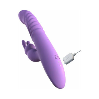 Fantasy For Her Rechargeable Her Thrusting Silicone Rabbit Vibrator Purple - Horny Stoner