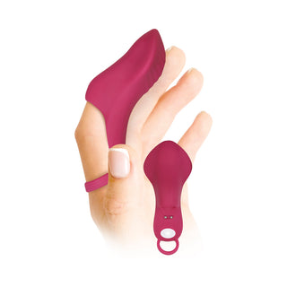 Evolved Frisky Finger Rechargeable Silicone Finger Vibrator Burgundy - Horny Stoner