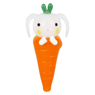 Hare and Carrot Glass Hand Pipe - 4.25" - Horny Stoner
