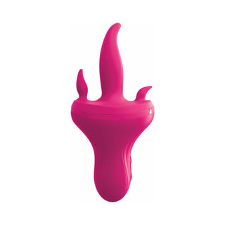 3Some Holey Trinity Triple Tongue Vibrator Rechargeable Silicone Red - Horny Stoner