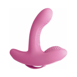 3Some Rock n' Grind Dual Stimulation Silicone Vibrator Pink - Horny Stoner