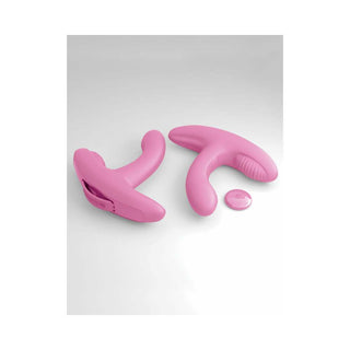 3Some Rock n' Grind Dual Stimulation Silicone Vibrator Pink - Horny Stoner