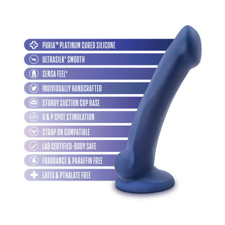 Avant D10 Ergo Mini 7 in. Dual Density Silicone Dildo Indigo - Horny Stoner