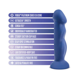 Avant D12 Suko 8 in. Dual Density Silicone Dildo Indigo - Horny Stoner