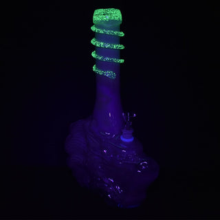 Iridescent Dragon Soft Glass Water Pipe - 14" / 14mm F