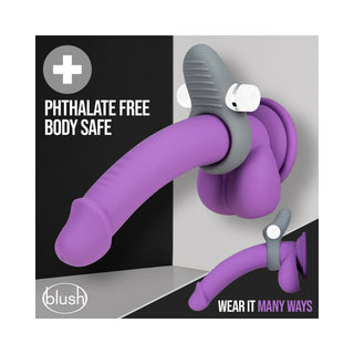 Blush Noje C1.Ring Rechargeable Vibrating Silicone Cockring Slate - Horny Stoner