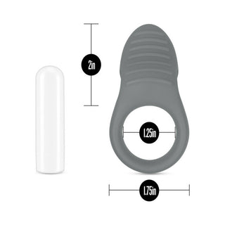 Blush Noje C1.Ring Rechargeable Vibrating Silicone Cockring Slate - Horny Stoner