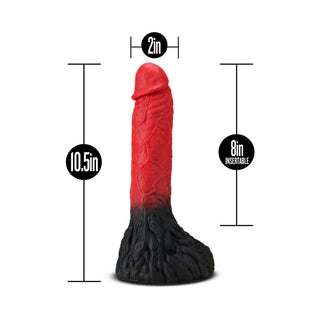 The Realm Lycan 10.5 in. Silicone Lock On Fantasy Werewolf Dildo Red - Horny Stoner