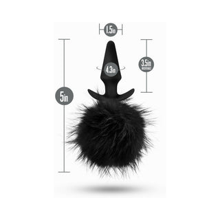 Blush Anal Adventures Platinum Silicone Rabbit Tail Plug Black - Horny Stoner