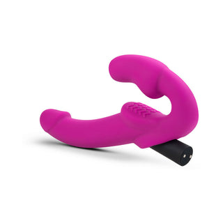 Temptasia Estella 9.5 in. Silicone Strapless Strap-On Dildo with Bullet Vibrator Pink - Horny Stoner