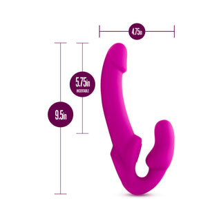 Temptasia Estella 9.5 in. Silicone Strapless Strap-On Dildo with Bullet Vibrator Pink - Horny Stoner