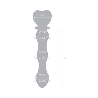 Glas 8 in. Sweetheart Glass Dildo with Pink Heart-Shaped Handle - Horny Stoner