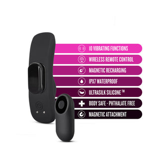 Temptasia Panty Vibe Rechargeable Remote-Controlled Silicone Wearable Vibrator Black - Horny Stoner
