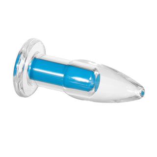 Gender X Electric Blue Rechargeable Remote-Controlled Vibrating Anal Plug Clear/Blue - Horny Stoner