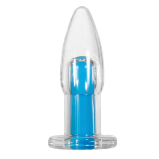 Gender X Electric Blue Rechargeable Remote-Controlled Vibrating Anal Plug Clear/Blue - Horny Stoner