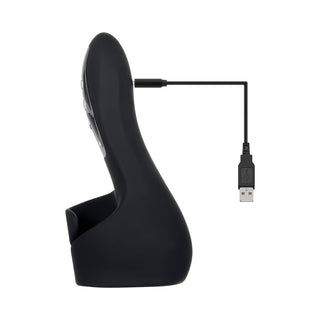 Gender X The Embrace Rechargeable Vibrating Pulsing Silicone Masturbator Black - Horny Stoner