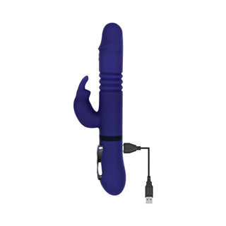 Gender X All In One Rechargeable Thrusting Rotating Silicone Rabbit Vibrator Purple - Horny Stoner