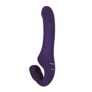 Evolved 2 Become 1 Rechargeable Remote-Controlled Silicone Strapless Strap-On With Suction Purple - Horny Stoner
