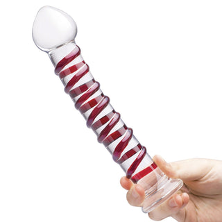Glas 10 in. Mr. Swirly Glass Dildo - Horny Stoner