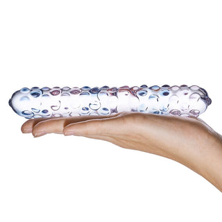 Glas 9 in. Purple Rose Nubby Glass Dildo - Horny Stoner